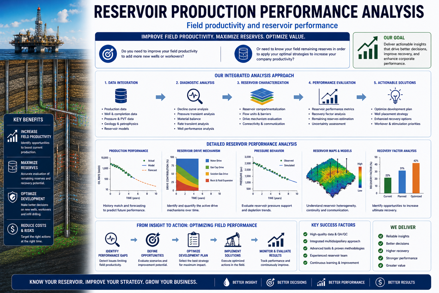 Reservoir production performance analysis illustration.